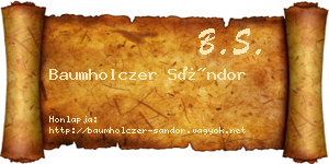 Baumholczer Sándor névjegykártya